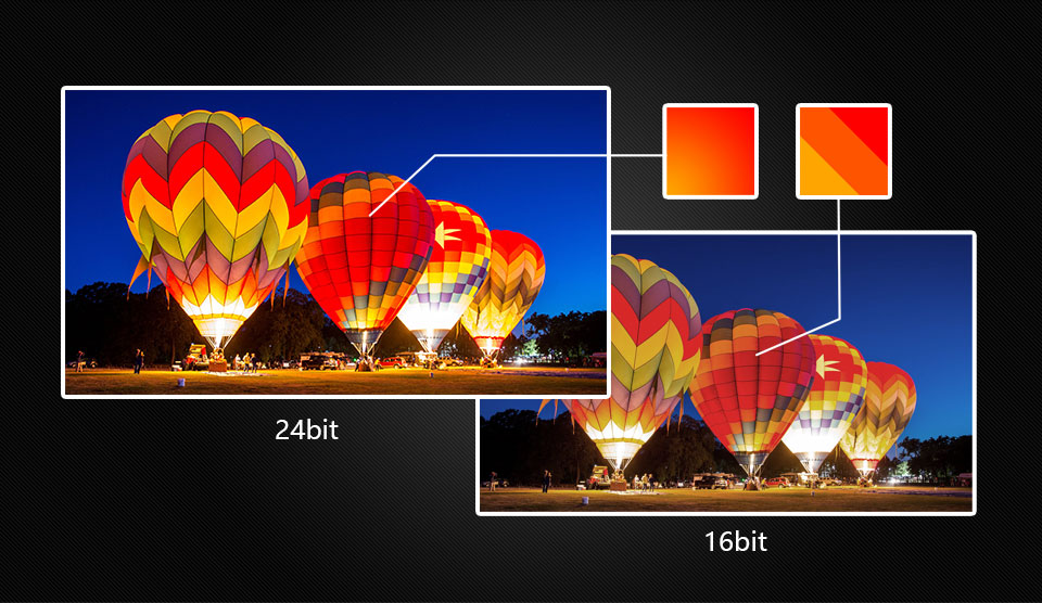 8K Control and 24 Bit Color Process Depth