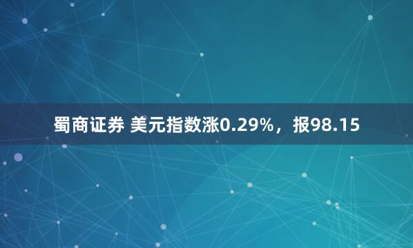 蜀商证券 美元指数涨0.29%，报98.15