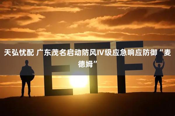 天弘忧配 广东茂名启动防风Ⅳ级应急响应防御“麦德姆”